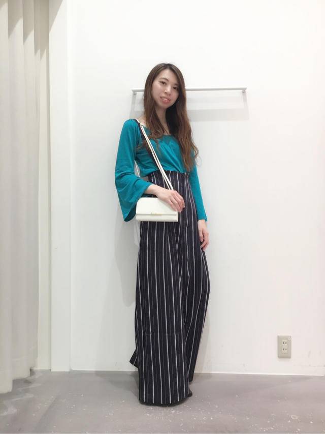 【New Arrival】スタッフ人気も高い！インナー付きストライプワイドパンツ❤️❤️