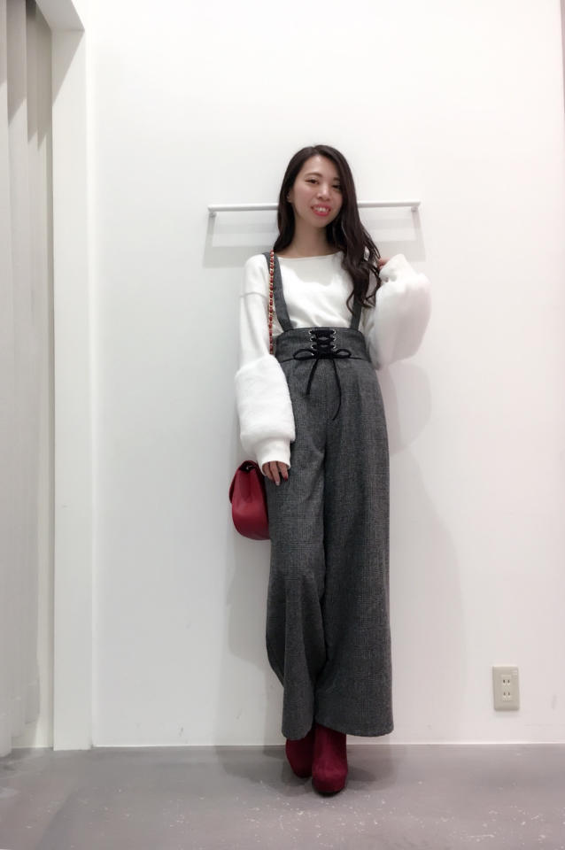 【Re Arrival】大人気！！サスペンダー付きチェック柄ワイドパンツ♡よしみん