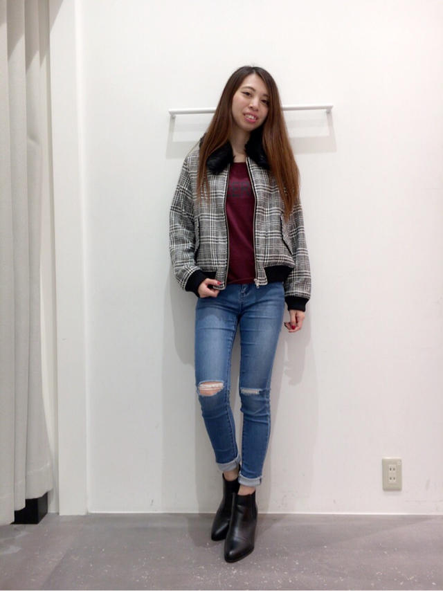 入荷ホヤホヤ！ファーが取り外し出来るチェック柄ブルゾン♡よしみん