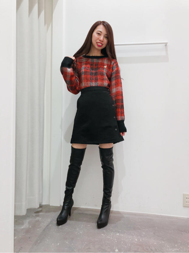 【KANGOL collaboration④✨】チェック柄ニット❤️胸元にワンポイント‼️