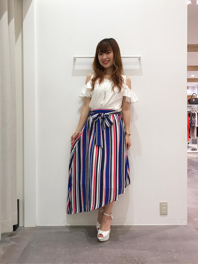 おしゃれアイテム♡マルチストライプ ヘムスカート♡まみたす