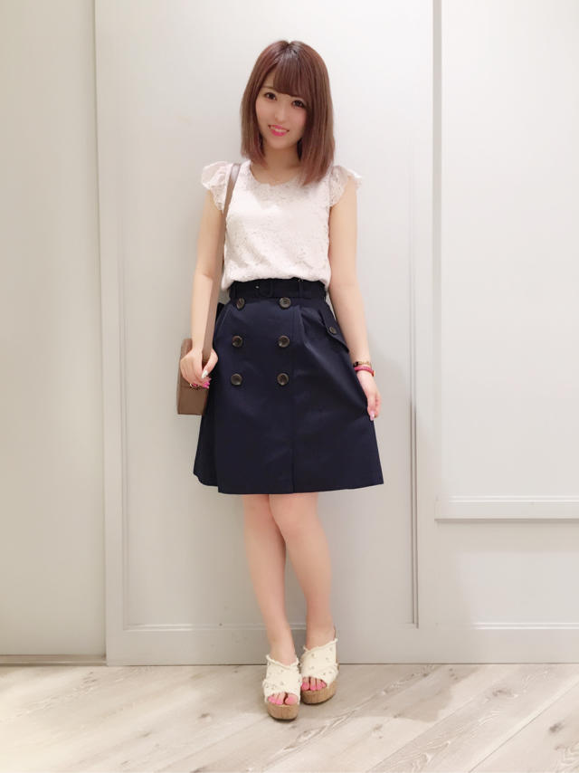 リボン×レースで上品な甘めなスタイル♡RIHO