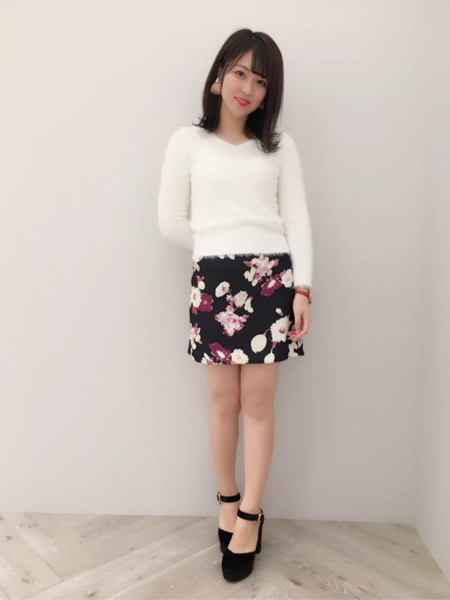 フワフワ×花柄でモテコーデ♡RIHO