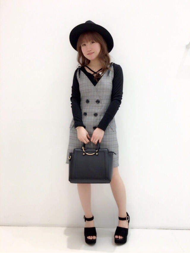 インナー付グレンチェックワンピ♡kaho