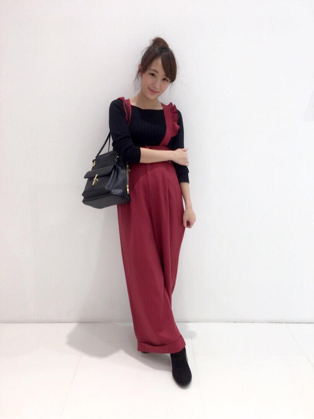 サスペンダー付きワイドパンツ♡karen