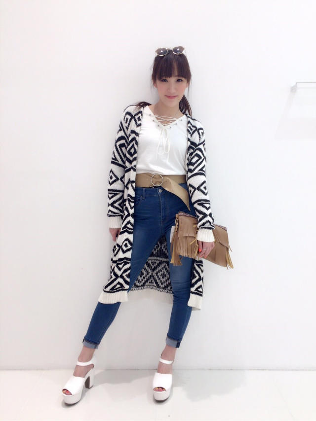 オルテガ柄ロングトッパー♡yuri