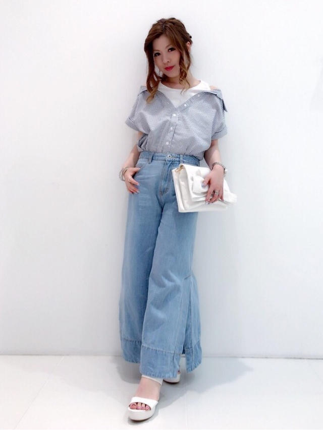 爽やかストライプシャツ！yuko