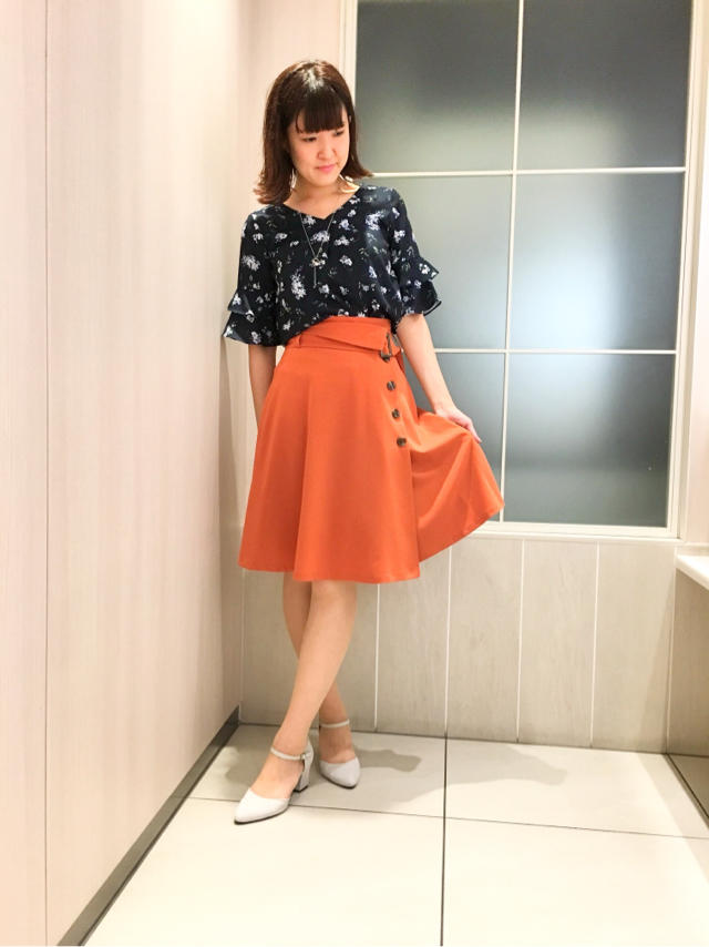 ❁秋色のレトロフェミニンなスカート❁