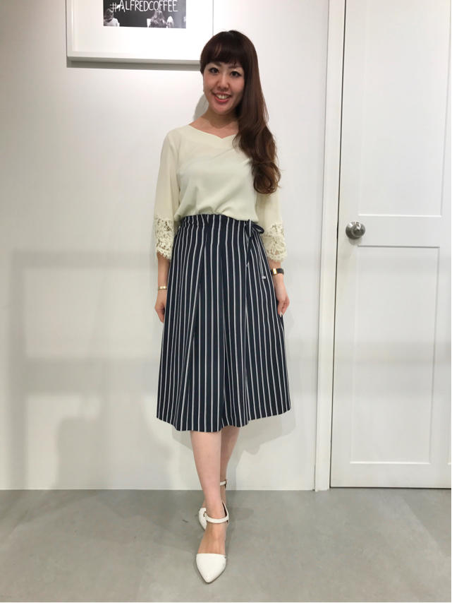 ストライプスカーチョでこなれ感♡