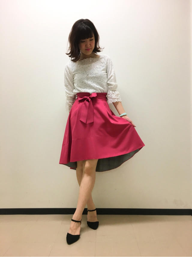 裏地のグレンチェックがおしゃれ！カタログ掲載スカート♡
