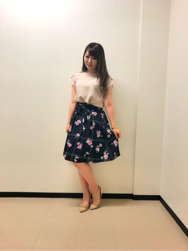 ♡ラインチェック×フラワーのオリジナル柄♡