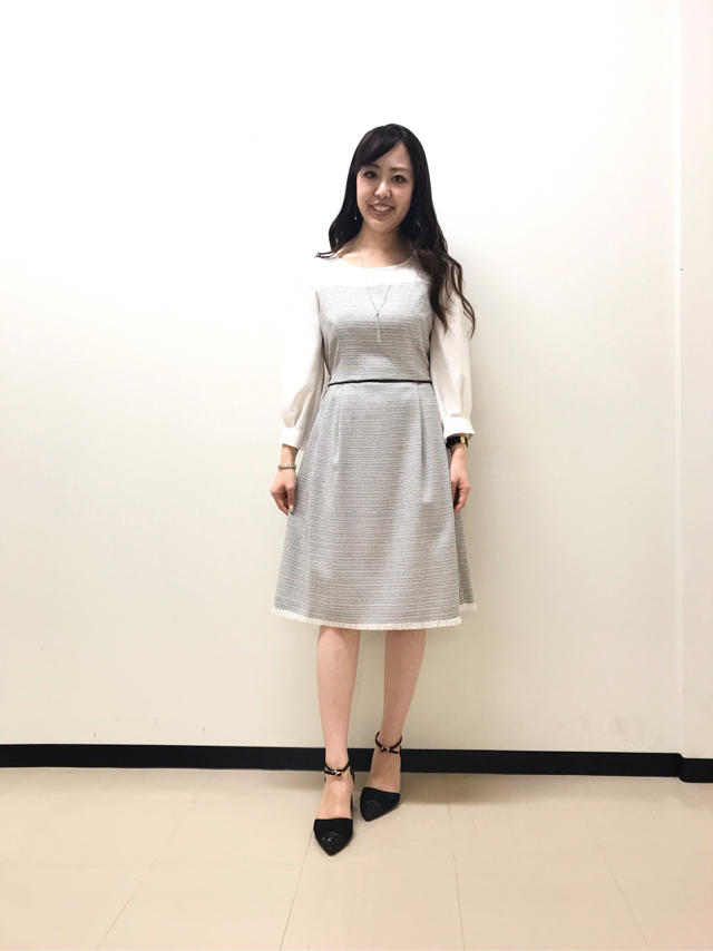 狙うはオシャレ偏差値UP♡ツイード切り替えワンピース