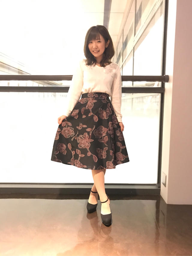 webカタログ掲載♡フラワージャガードスカート