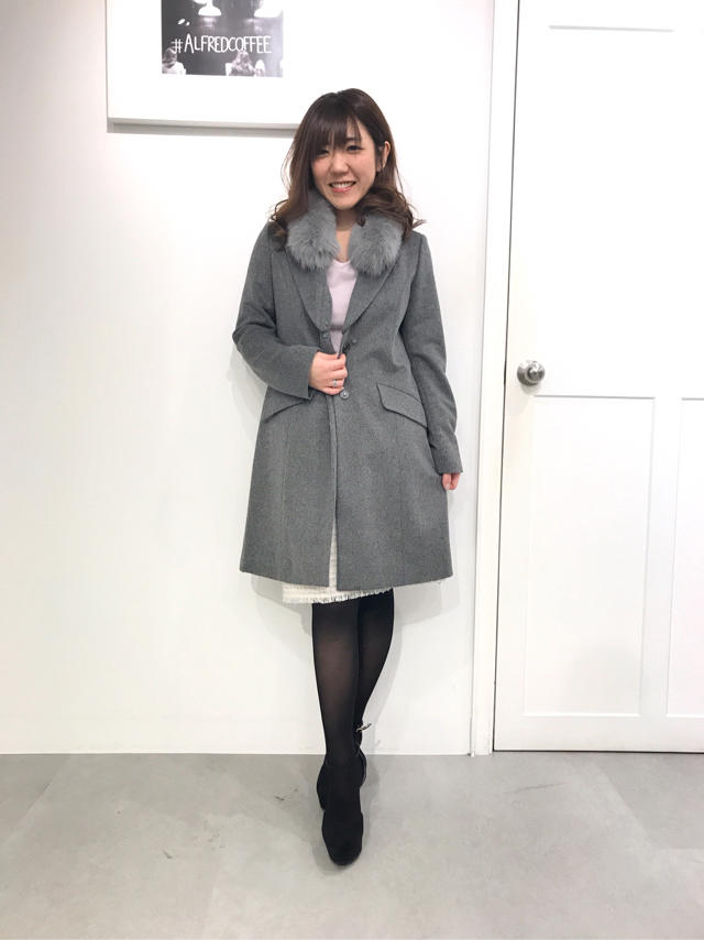 新色・新素材で再登場♡ファー付きノーカラーコート