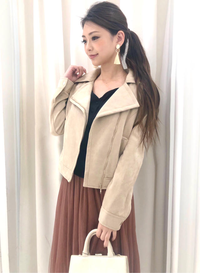 フェイクスエードライダースジャケット♡角南