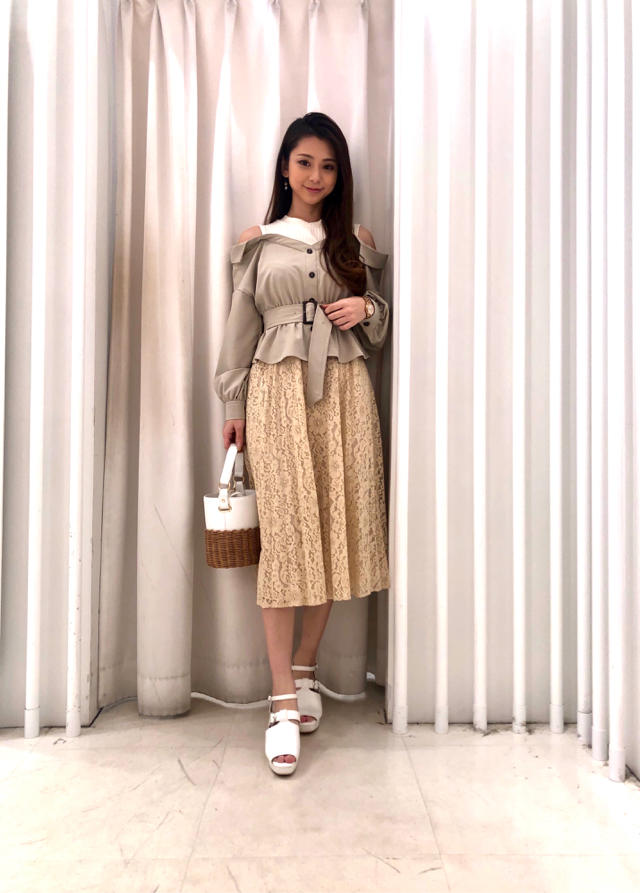 シャツレースドッキングワンピース♡角南
