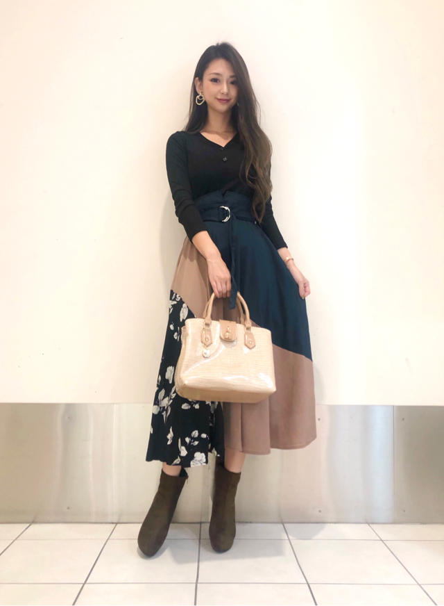 配色ブロッキングワンピース♡角南