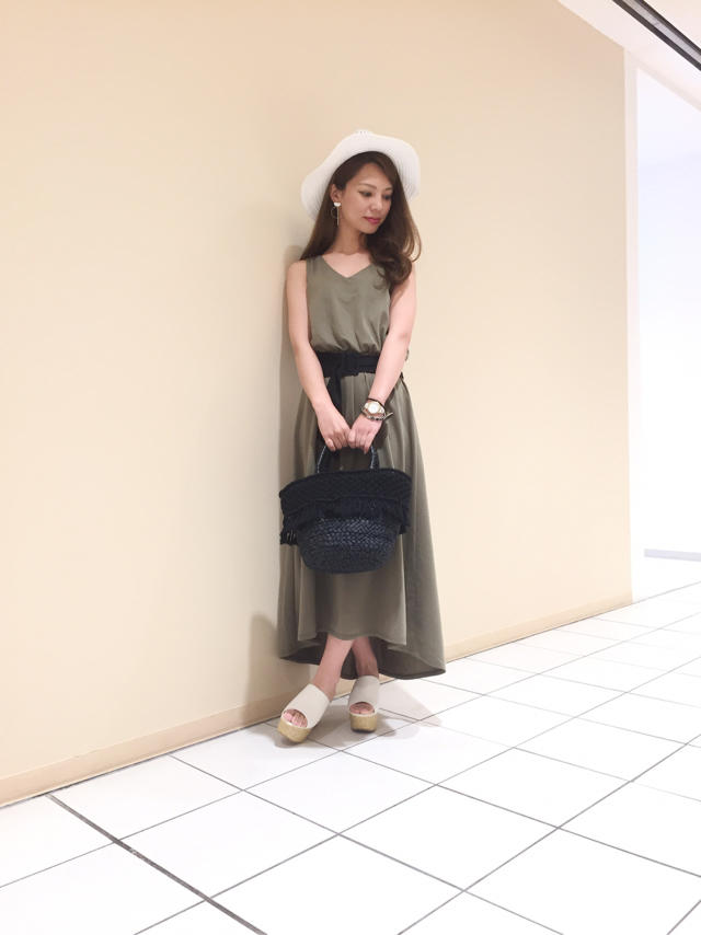 ♡サッシュベルト付ブラウジングカットワンピ♡  黒豆●●
