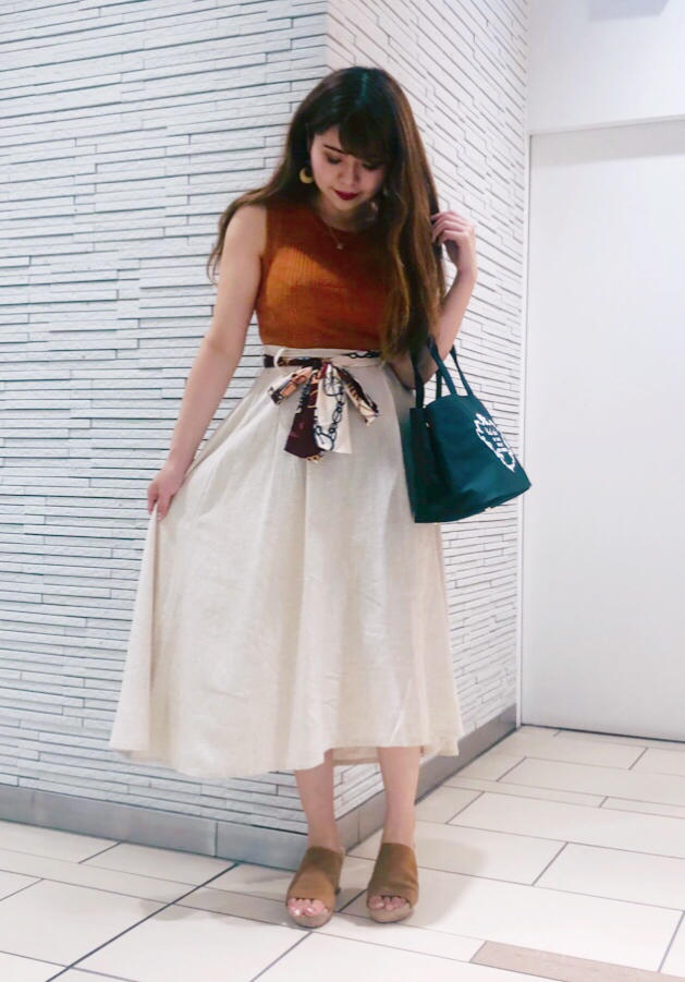 スカーフ付きフレアスカート♡武居