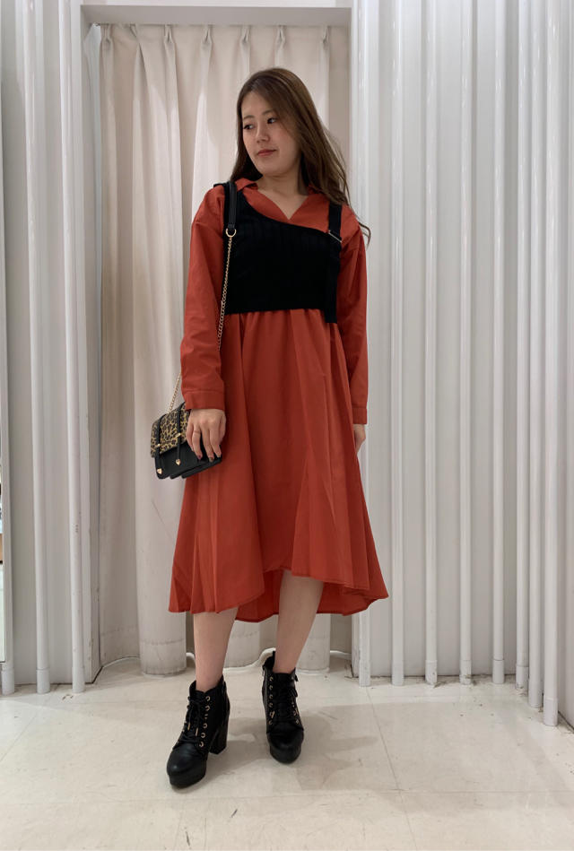 ニットビスチェ付きイレヘムワンピース♡永田