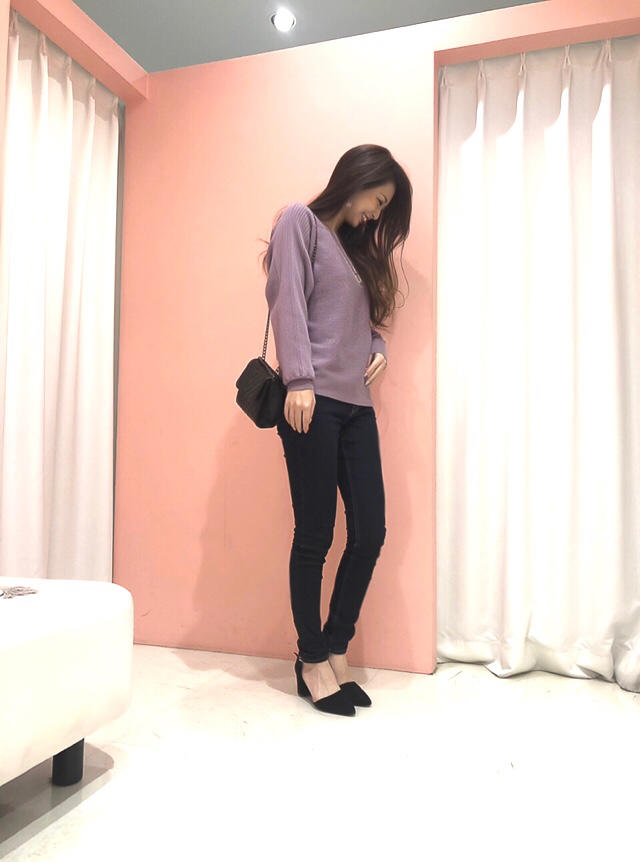 ネックレス付き横リブドルマンニット♡角南