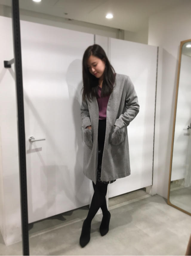 ♡3wayラビットファーノーカラーコート♡