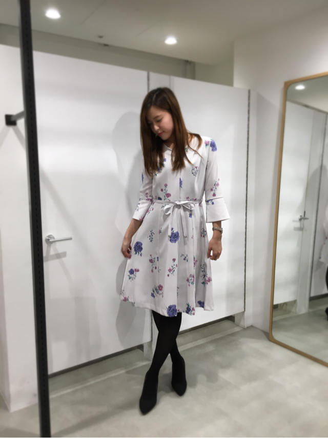 ♡肩タック入り花柄プリントワンピース♡