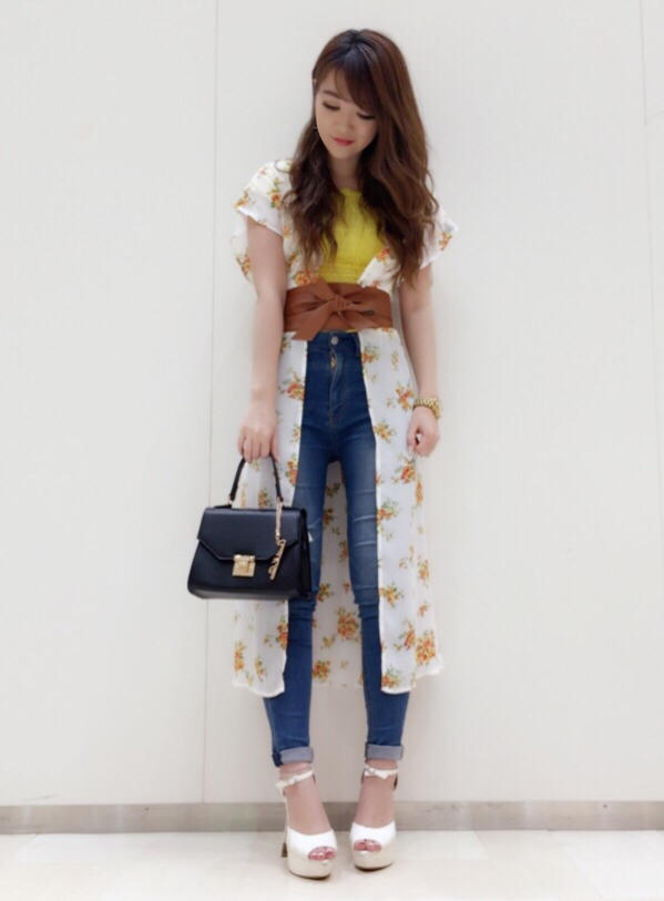 花柄ロングガウンでトレンド感あるcode❤︎ ayano