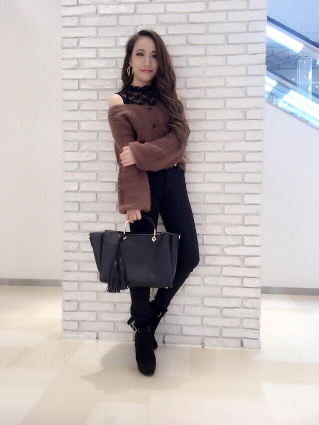 レースインナー付きフェザーニット.*･ﾟ　.ﾟ･*.ぱるしゃん