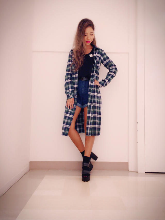 ロングチェックシャツ★AMI