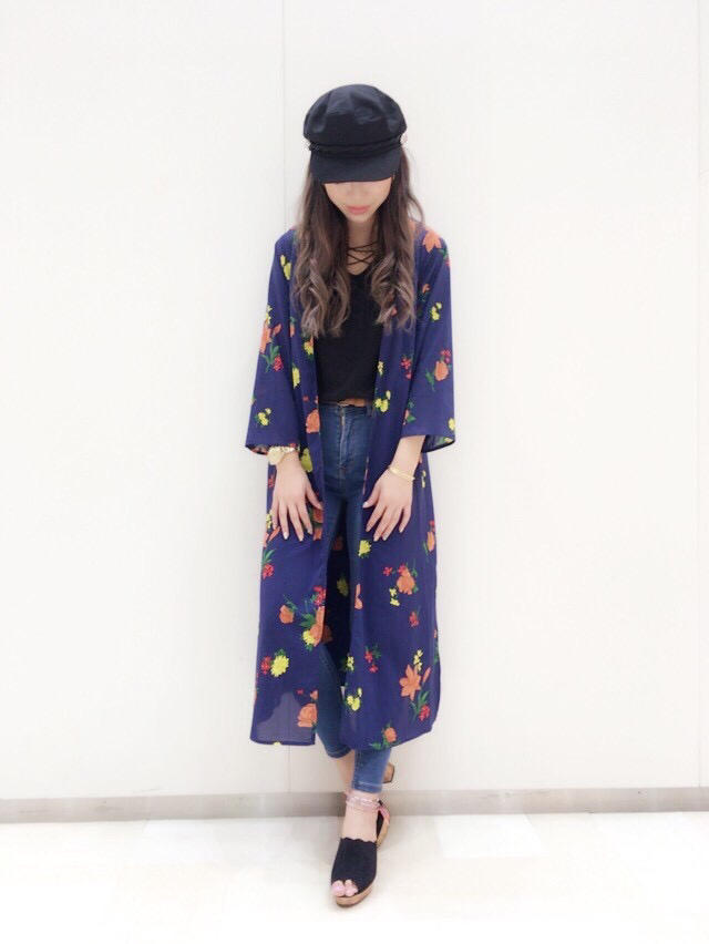 花柄ロングガウン★AMI