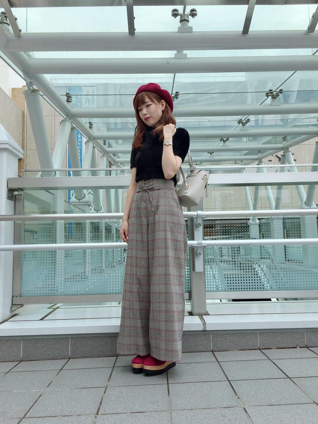 チェックワイドパンツ（＾ω＾）
