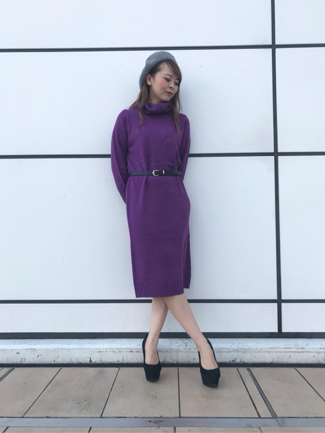 ベルト付きタートルニットワンピ(*^◯^*)♡