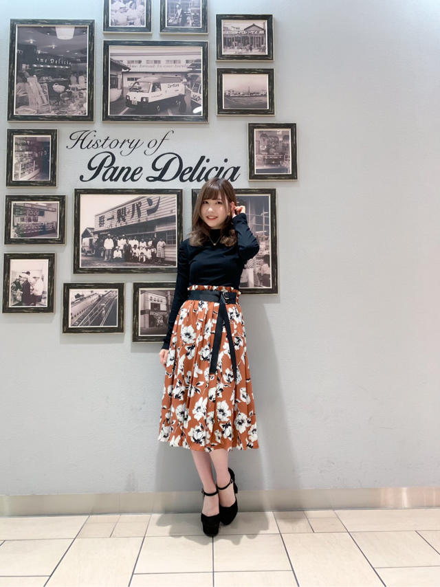 花柄ロングプリーツスカート♡