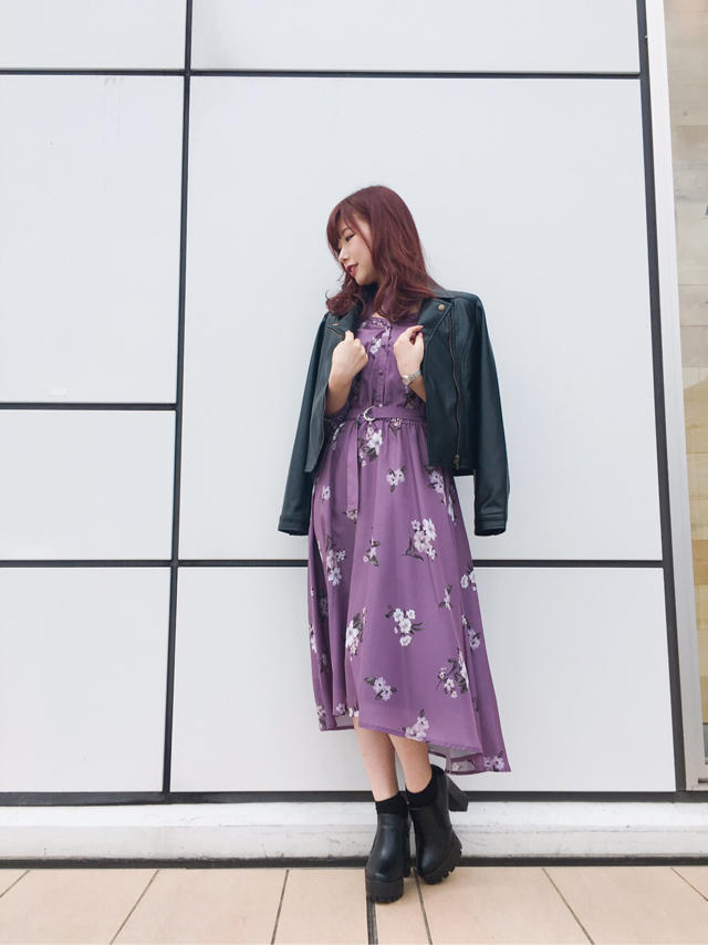 花柄シャツワンピ（ゝ。∂）