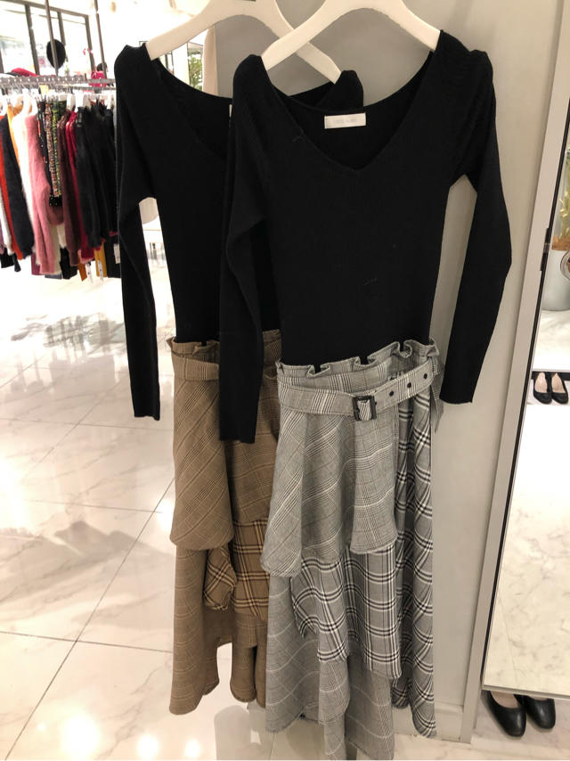 チェックドッキングワンピース♡