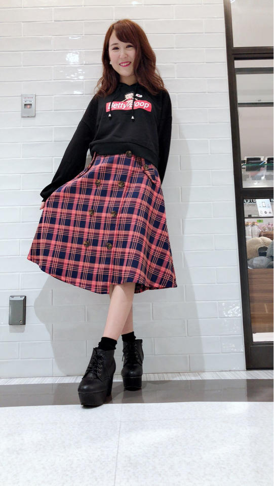 ミモレ丈チェックトレンチスカート(*^◯^*)♡