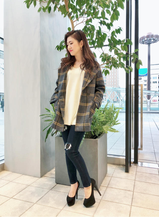 チェック柄チェスターコート♡