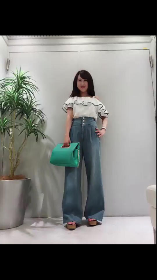 バイカラーワンショルトップス♡