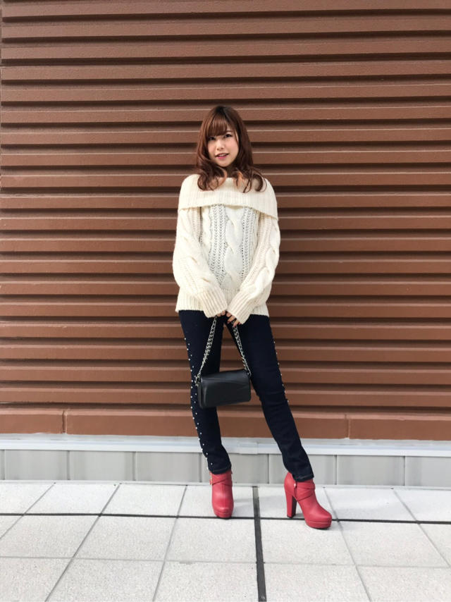 サイドパールスキニーパンツ♡