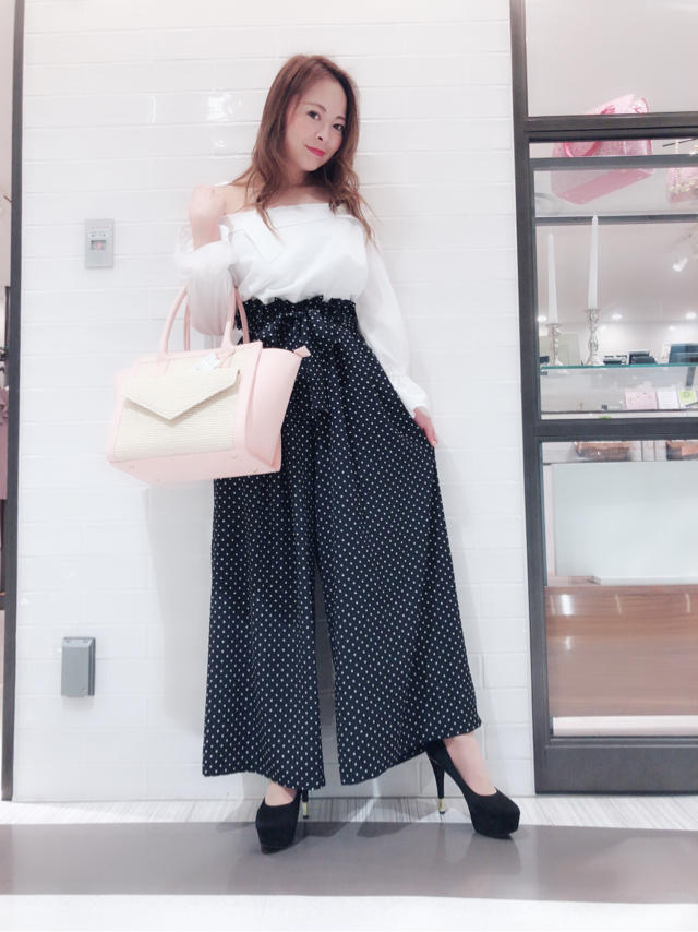 ドット柄ワイドパンツ♡