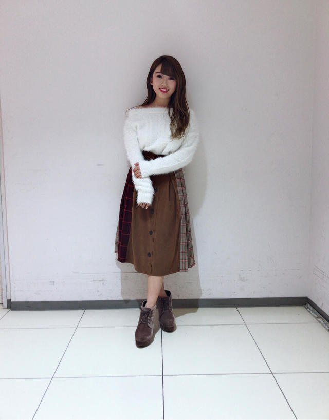 秋冬大活躍❄︎ニットトップス＆ブロッキングチェックスカート♡✏︎Kae