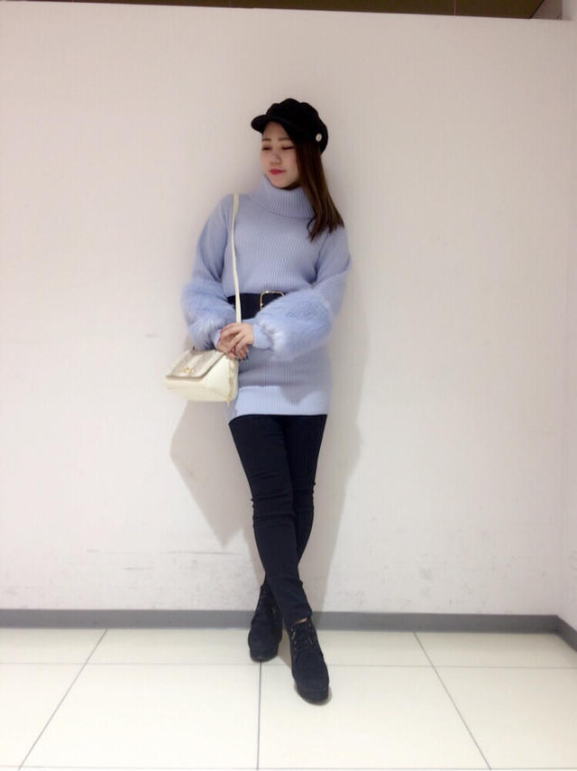 ファー付きタートルニット♡✏︎Hikari