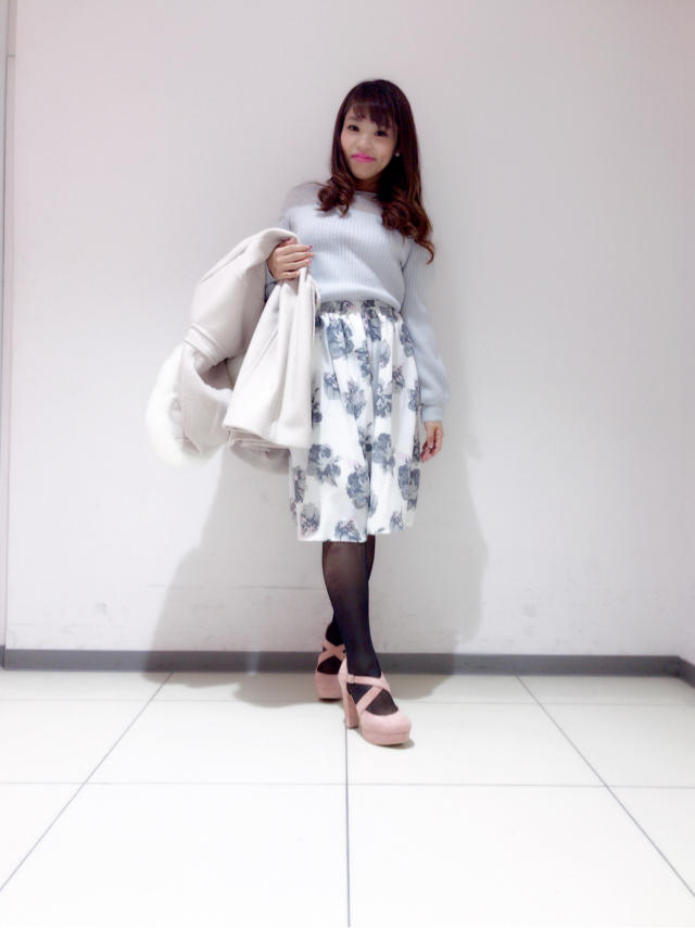 ♡はるっぽいお花柄のスカート♡大人気コート再入荷！