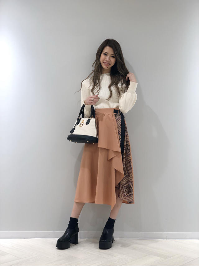 ❤️柄ドッキングミモレスカート❤️Junko