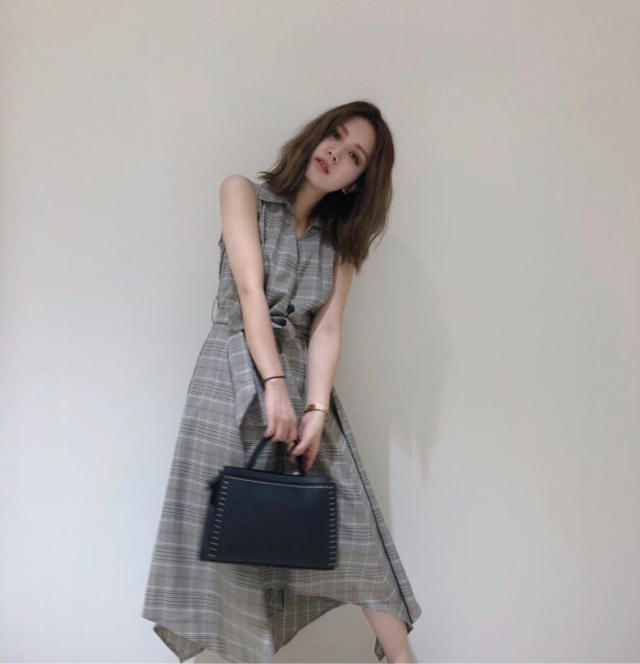 秋っぽチェックのワンピース   tomomi