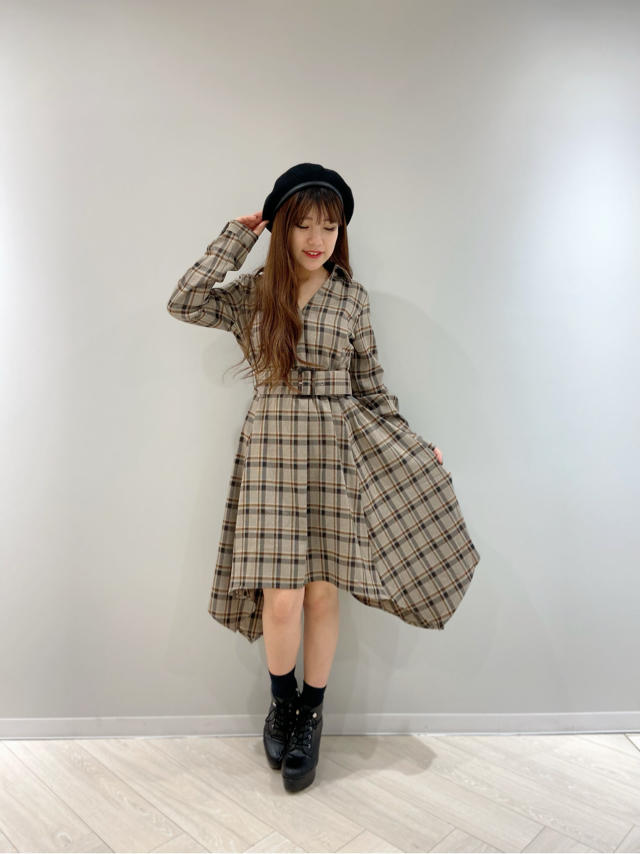 ❤️フェミニンカジュアル♡チェック柄シャツワンピース❤️✏︎mako