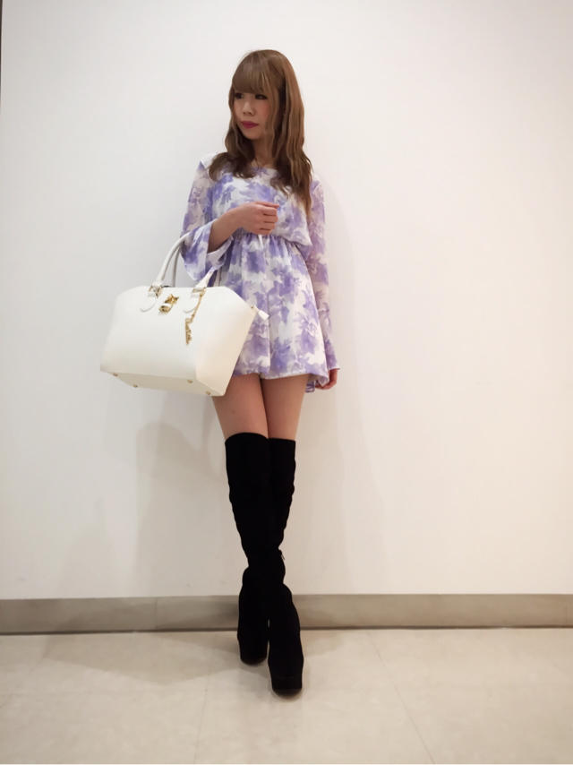 新作！シフォン花柄チュニック