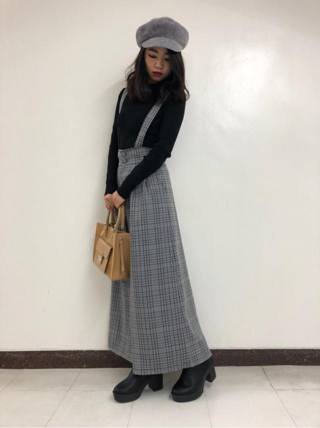 インナー付きチェックワイドコーデ♡rina
