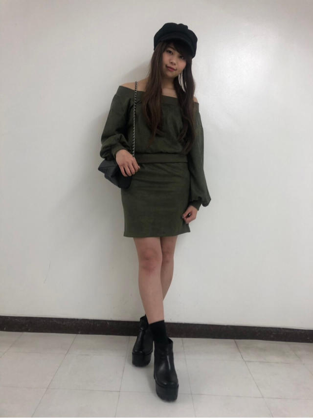 背中リボンスウェードワンピ♡mayu
